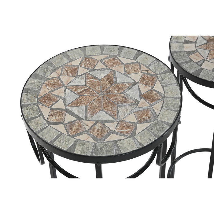 Jeu de 3 tables Home ESPRIT Noir 30 x 30 x 69 cm (3 Pièces)