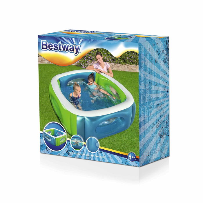 Bestway Piscine Gonflable avec Hublots 168x168x56 cm +6 Ans Jardin 51132 Bestway Piscine Gonflable avec Hublots 168x168x56 cm +6 Ans Jardin 51132