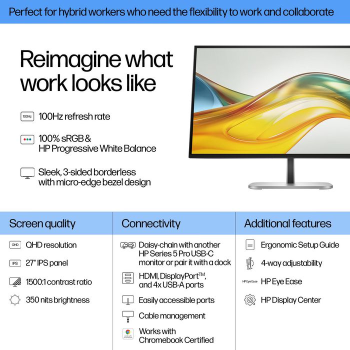 HP Series 5 Pro 527pq - Écran QHD 27 pouces Noir