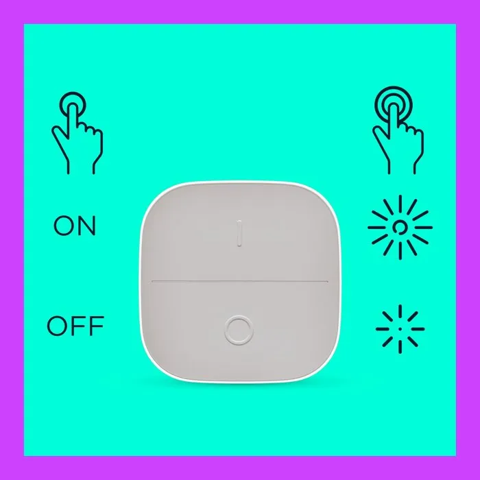 Wiz Bouton Mobile Contrôle d'Éclairage Connecté avec Wi-Fi et Détecteur de Motion SpaceSense, Installation Facile par Application, Gradation Intelligente, Piles Incluses