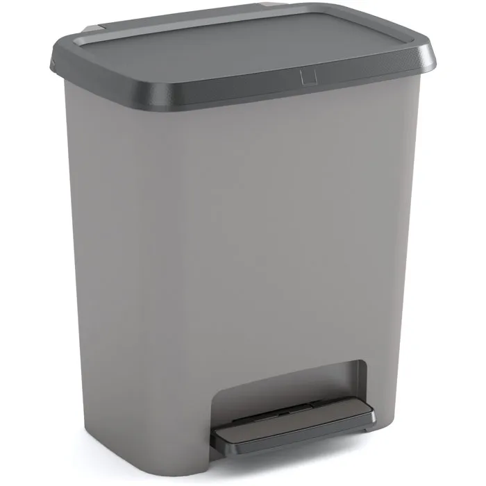 Curver Poubelle à pédale Compatta 25 L - Gris anthracite - Polypropylène Curver Poubelle à pédale Compatta 25 L - Gris anthracite - Polypropylène