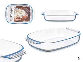 VIVALTO Bandeja rectangulaire en borosilicate avec anses 2000ml