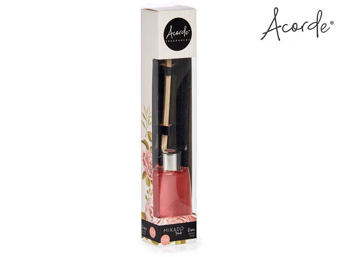 Acorde Mikado 30 ml Rosa Diffuseur à Bâtonnets de Ratan 4,4 x 7,9 x 2,9 cm (Set de 24)
