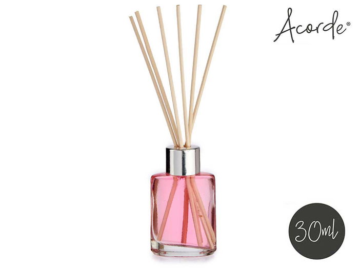 Acorde Mikado 30 ml Rosa Diffuseur à Bâtonnets de Ratan 4,4 x 7,9 x 2,9 cm (Set de 24)