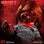 MEZCO TOYZ Figurine Chucky Child's Play Diabolique 38 cm - Figurine articulée parlante avec phrases en anglais et 3 faces Pizza - Fonctionne avec piles