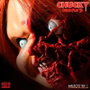 MEZCO TOYZ Figurine Chucky Child's Play Diabolique 38 cm - Figurine articulée parlante avec phrases en anglais et 3 faces Pizza - Fonctionne avec piles
