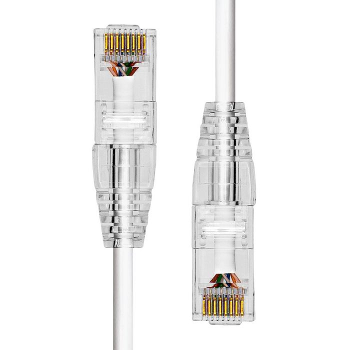 ProXtend Câble Ethernet Slim CAT6A UTP 12.5 m Blanc - Haute performance, câble réseau pour connexions rapides