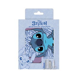 Cerdá Set de Manucure Stitch - Coffret de Manucure pour Enfants (Dès 3 Ans) - Version Bleue