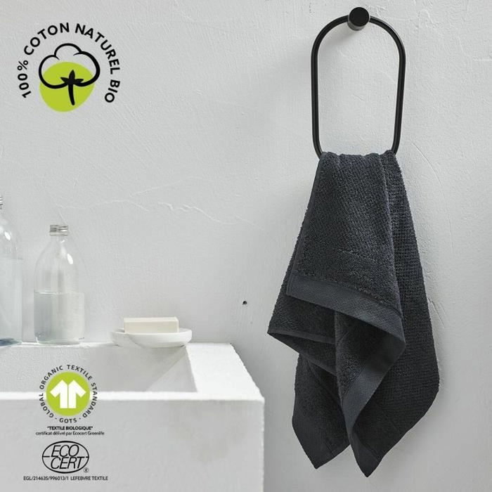 Today Serviette de bain Organic Fusain 50 x 90 cm