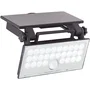 Brilliant Luton - Applique murale extérieure solaire LED avec détecteur de mouvement - 4 W (1000 lumens, 4100K) - Noir - Plastique et métal