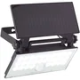 Brilliant Luton - Applique murale extérieure solaire LED avec détecteur de mouvement - 4 W (1000 lumens, 4100K) - Noir - Plastique et métal