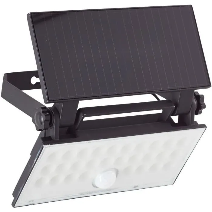Brilliant Luton - Applique murale extérieure solaire LED avec détecteur de mouvement - 4 W (1000 lumens, 4100K) - Noir - Plastique et métal Brilliant Luton - Applique murale extérieure solaire LED avec détecteur de mouvement - 4 W (1000 lumens, 4100K) - Noir - Plastique et métal