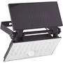Brilliant Luton - Applique murale extérieure solaire LED avec détecteur de mouvement - 4 W (1000 lumens, 4100K) - Noir - Plastique et métal