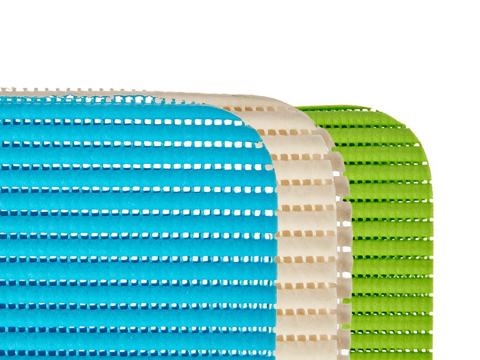 KINVARA Set de 2 tapis antidérapants 32x32cm - Bleu, Crème, Vert