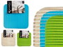 KINVARA Set de 2 tapis antidérapants 32x32cm - Bleu, Crème, Vert