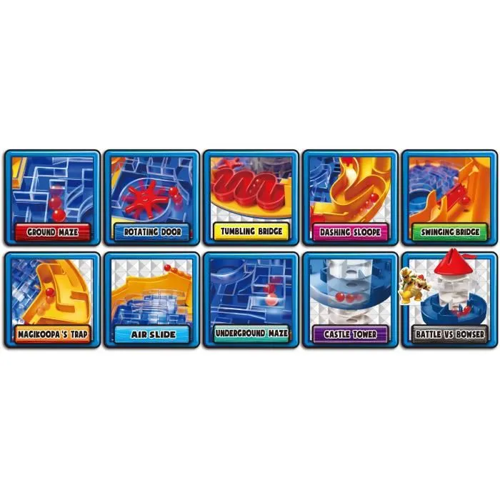 Epoch Games Jeu de société 7378 Super Mario Castle Land - Labyrinthe à billes pour enfants dès 5 ans