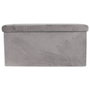 Home Deco Factory Banco-pouf pliable en velours gris avec motif zig-zag