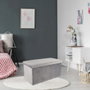 Home Deco Factory Banco-pouf pliable en velours gris avec motif zig-zag