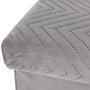 Home Deco Factory Banco-pouf pliable en velours gris avec motif zig-zag