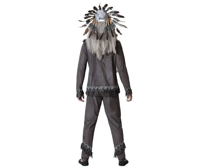 BigBuy Carnival Déguisement Chaman Gris avec Franges et Panache pour Homme Adulte M/L, M-L BigBuy Carnival Déguisement Chaman Gris avec Franges et Panache pour Homme Adulte M/L, M-L