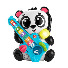 Fisher-Price Band Panda Jouet d'Éveil et d'Apprentissage Interactif avec 70+ Chansons, Microphone Lumineux, Guitare à Boutons et Effets Lumineux pour Bébés et Enfants