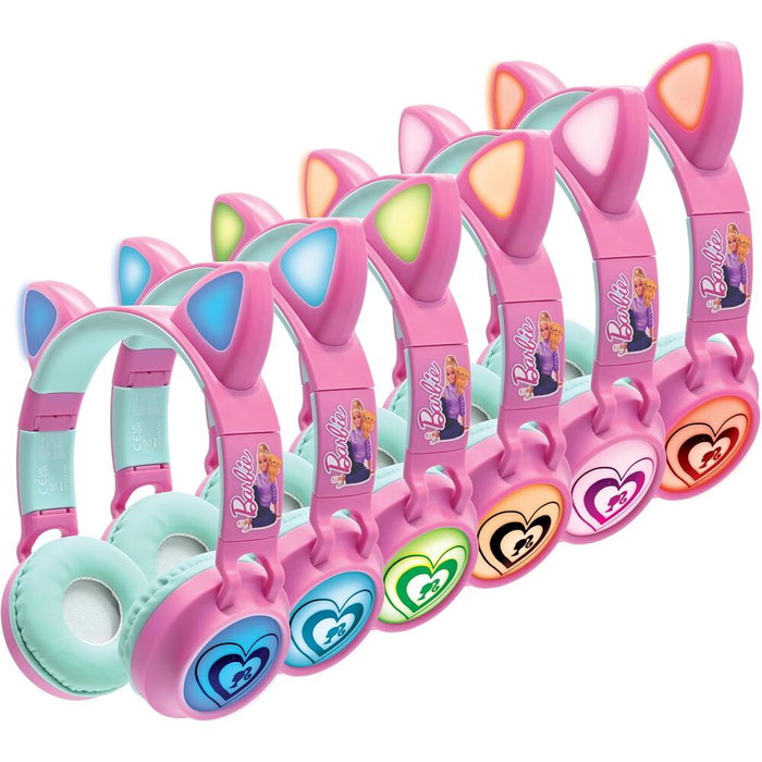 Lexibook Casque Barbie Bluetooth 5.0 avec effets lumineux