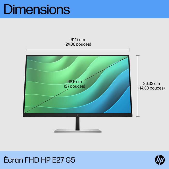 HP E27 G5 27 pouces Full HD IPS Noir