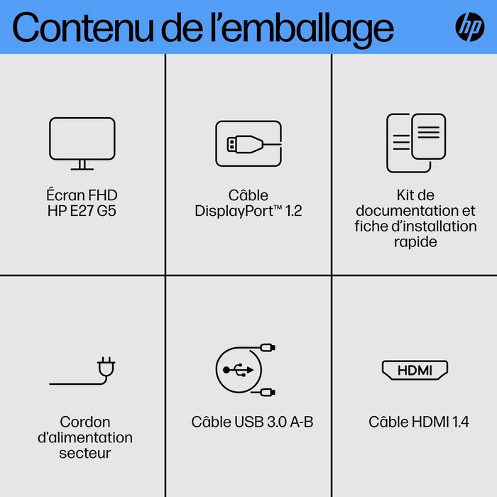 HP E27 G5 27 pouces Full HD IPS Noir