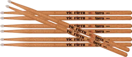 Vic Firth Baguettes American Classic 5B Terra avec pointe en nylon (Pack de 4)