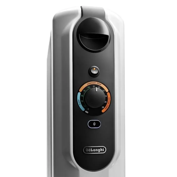 Delonghi - Radiateur bain d'huile 1500 W, chauffage pour pièce jusqu'à 45 m2, mobile avec fonction anti-gel, gris - Confort thermique optimal