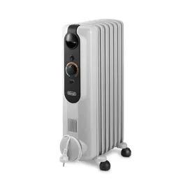 Delonghi - Radiateur bain d'huile 1500 W, chauffage pour pièce jusqu'à 45 m2, mobile avec fonction anti-gel, gris - Confort thermique optimal