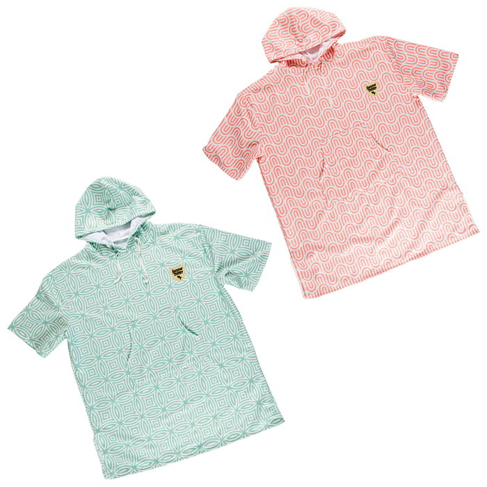 Jet Lag Poncho de bain géométrique avec capuche