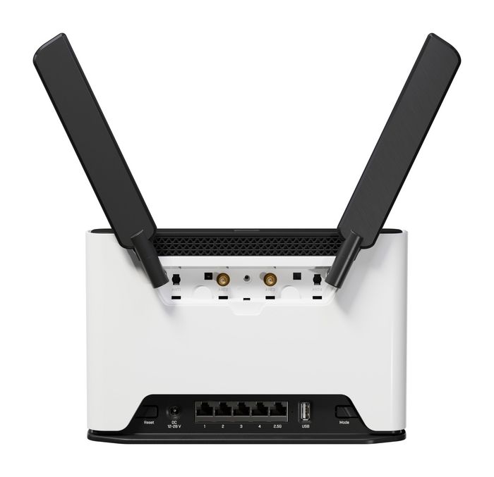 MikroTik Chateau LTE18 ax - Routeur 4G LTE avec Wi-Fi 6 (802.11ax), 1 port 2.5 Gigabit Ethernet, 4 ports Gigabit, CPU ARM quad-core 1.8 GHz, USB, MIMO 4x4 et antennes intégrées