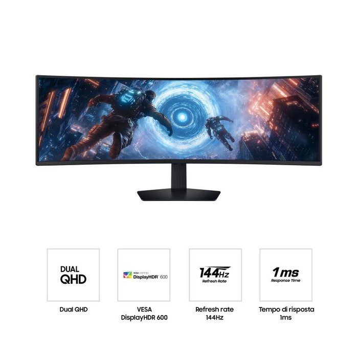 Samsung Moniteur Odyssey G9 S49FG910EU (LS49FG910EUXEN) - 49 pouces, écran incurvé QHD, 240 Hz, 1 ms, HDR1000, Nvidia G-Sync et AMD FreeSync Premium Pro