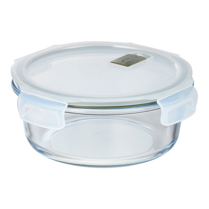 San Ignacio Experto Boîte hermétique ronde en borosilicate 950 ml Ø18,4 x 7,6 cm avec 4 fermetures et valve San Ignacio Experto Boîte hermétique ronde en borosilicate 950 ml Ø18,4 x 7,6 cm avec 4 fermetures et valve