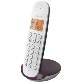 Logicom ILOA 150 SOLO Téléphone fixe sans fil DECT, couleur aubergine, sans répondeur