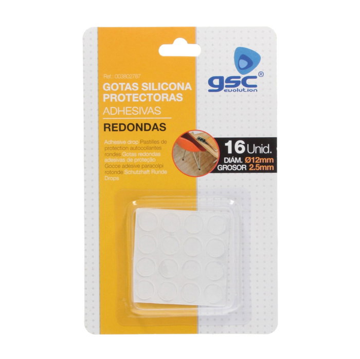 GSC Evolution Pack de 16 gouttes protectrices adhésives 2,5mm Ø12mm