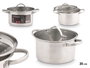 Kinvara Casserole induction avec couvercle en verre 20 cm argent (Set de 6)