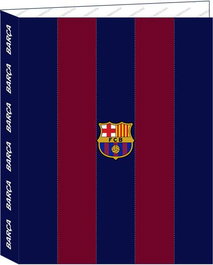 Safta - Chemise à 4 anneaux FC Barcelone Équipe 1ère 23/24, format A4 (26,5x33x4 cm), polyester 600D