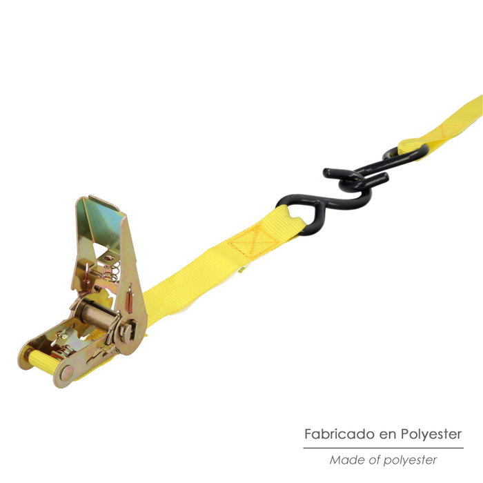 WOLFPACK LINEA PROFESIONAL Lot de 2 sangles d'arrimage avec cliquet 4,5 m x 25 mm WOLFPACK LINEA PROFESIONAL Lot de 2 sangles d'arrimage avec cliquet 4,5 m x 25 mm