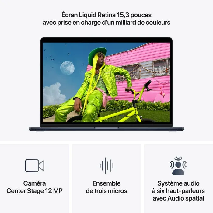 Apple MacBook Air 15,3" (2026) - M5 - 16Go RAM - 512Go SSD - CPU 10 coeurs - GPU 10 coeurs - Minuit