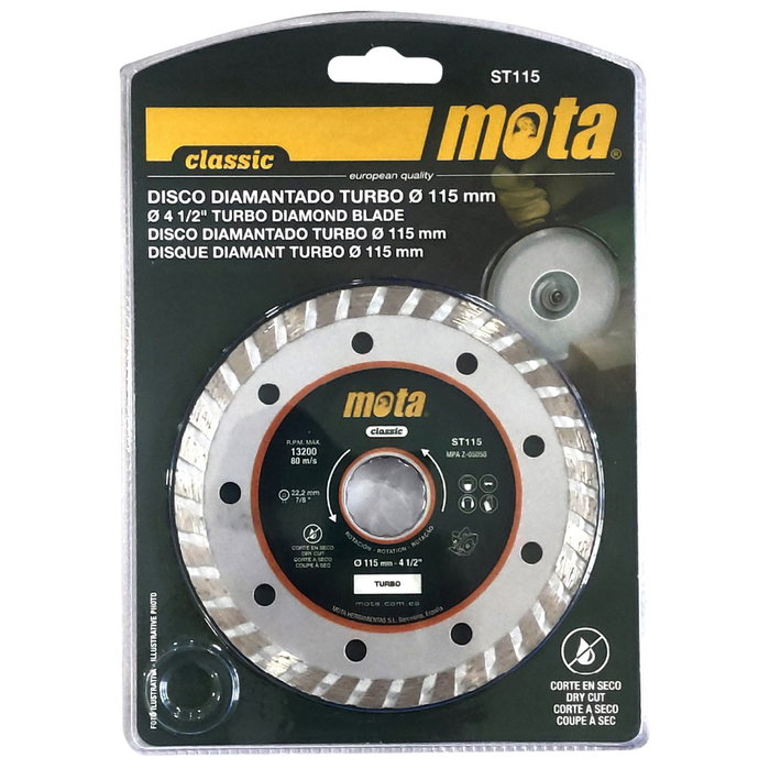 Mota Disco de diamante corte en seco 115mm Mota Disco de diamante corte en seco 115mm