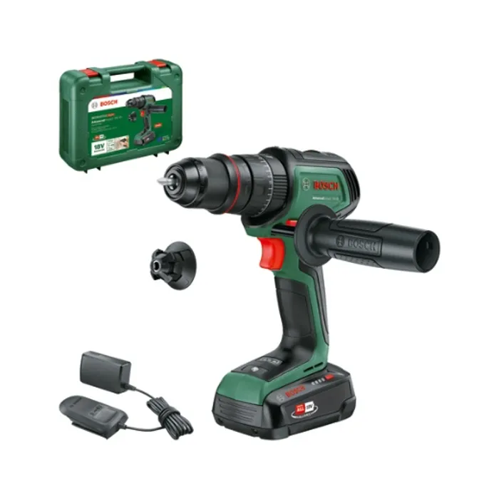 Bosch 18V-80 Perceuse à percussion sans fil - Batterie 18V 2.5Ah, 82 Nm, moteur sans balais, technologie SYNEON, QuickSnap, mandrin 13 mm, pour bois et matériaux