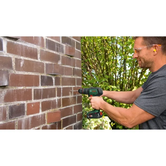 Bosch 18V-80 Perceuse à percussion sans fil - Batterie 18V 2.5Ah, 82 Nm, moteur sans balais, technologie SYNEON, QuickSnap, mandrin 13 mm, pour bois et matériaux