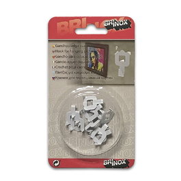 Brinox Fijacuadros Fischer - Porte-cadres mural, 8 unités, supporte 8 kg, couleur blanc
