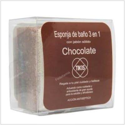 TIKIS Éponge Carrée avec Savon Chocolat 100 g TIKIS Éponge Carrée avec Savon Chocolat 100 g
