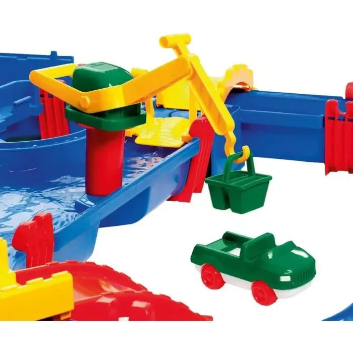 Aquaplay Circuit de Jeu d'Eau Mega Bridge - 35 Accessoires Inclus (Bateau, Camion Amphibie, Personnage)