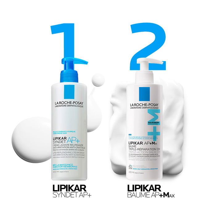 La Roche Posay Baume Triple Réparation LIPIKAR AP+ MAX 72H 400 ml pour Peaux Sèches et Sensibles