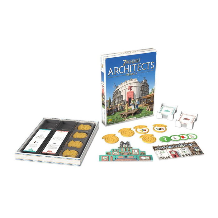 Asmodee MEDES01 7 Wonders Architects Medals - Extension Jeu de Cartes en Espagnol, 2 à 7 Joueurs dès 8 Ans
