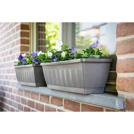 Garden ID Jardinière Terraflor 60 cm Anthracite - 21 Litres - En Polypropylène Recyclé - Avec Système d'Auto-arrosage - Pour Plantes - Design Stable et Durable